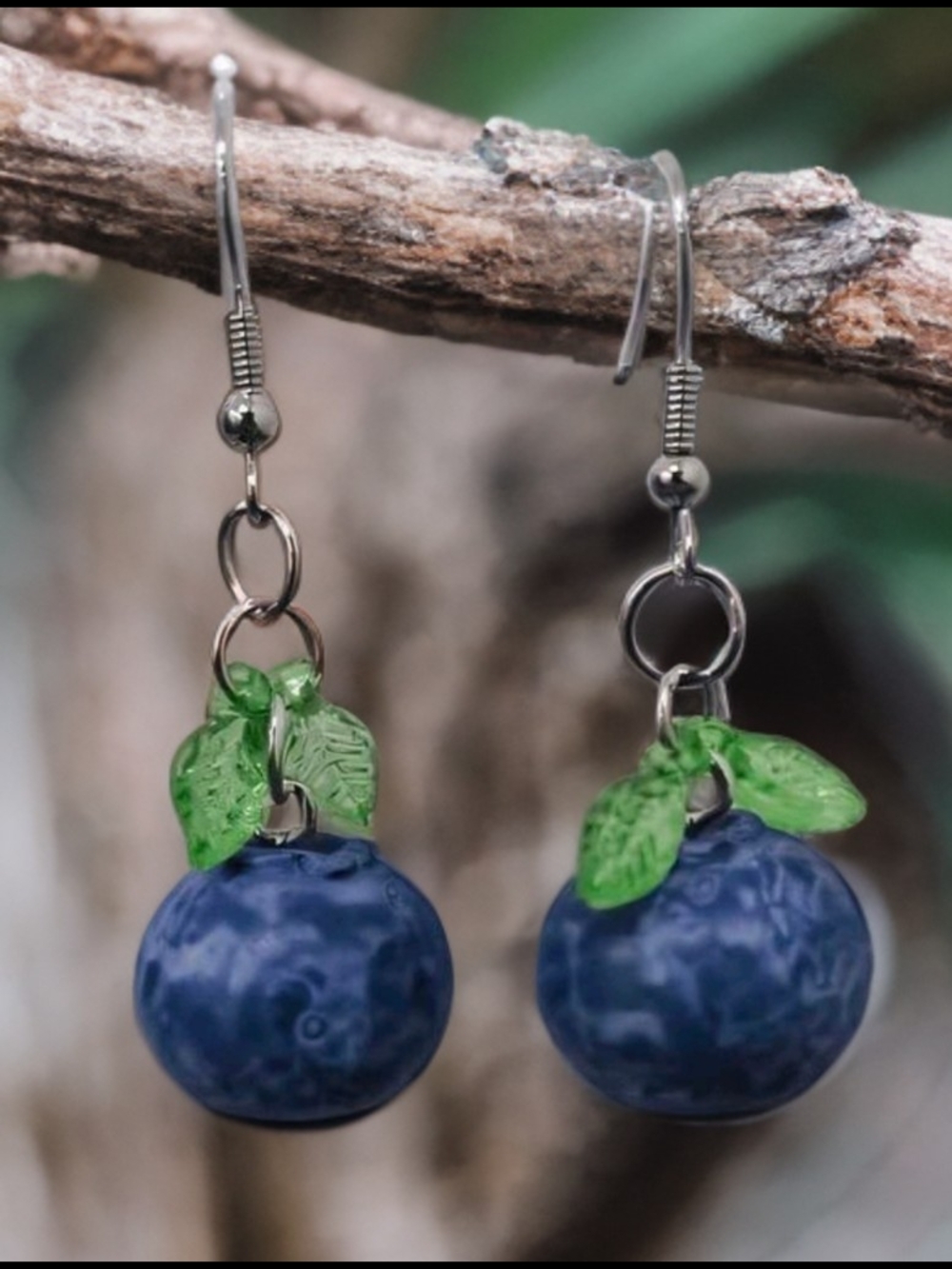 MODCLOTH BLUEBERRY DROP EARRINGS